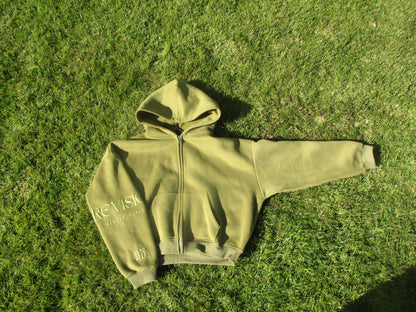 Cropped Zip Up Hoodie
